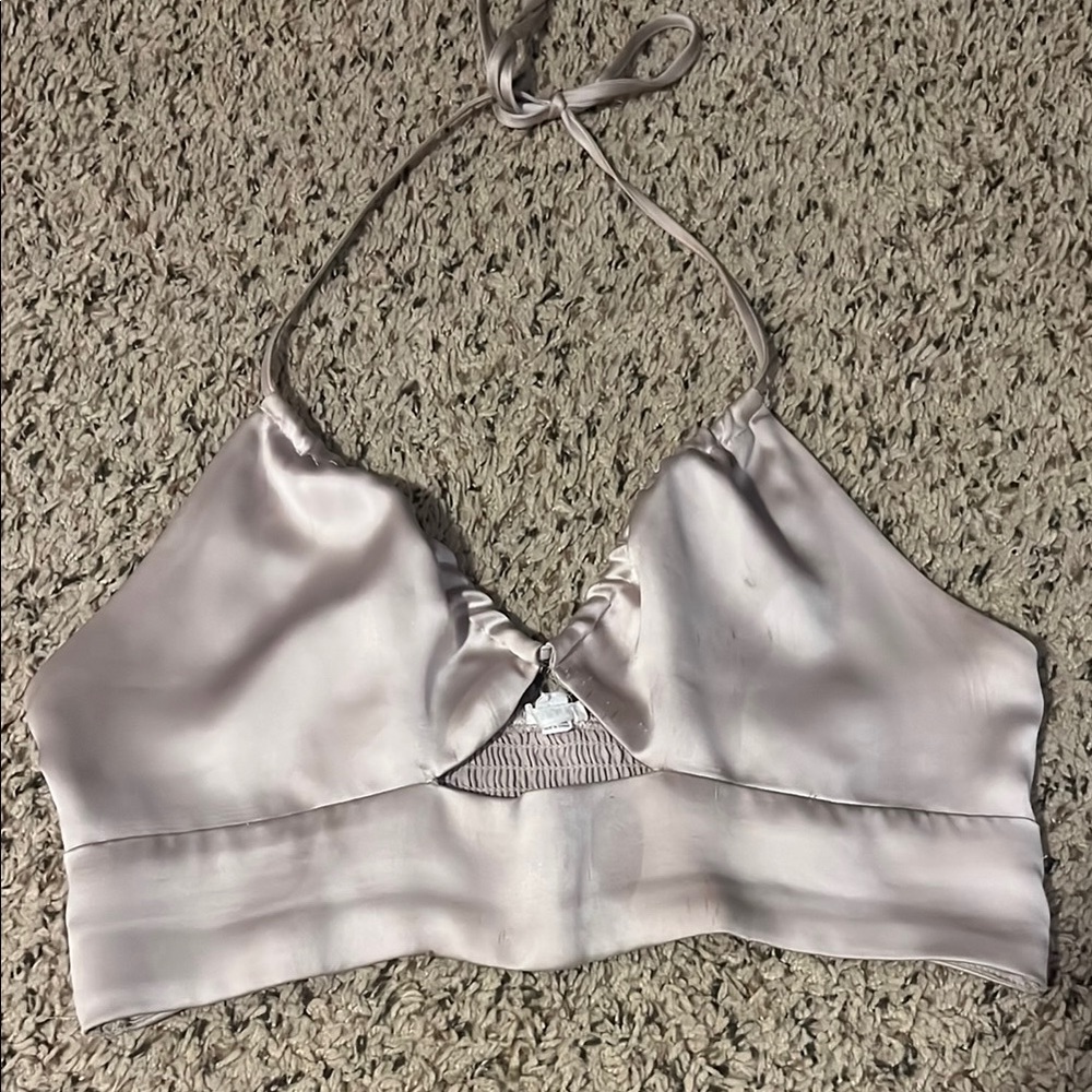 Garage Cream Halter Top